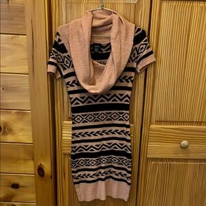 Mossimo Pink and Black Cowl Neck Sweater Dress